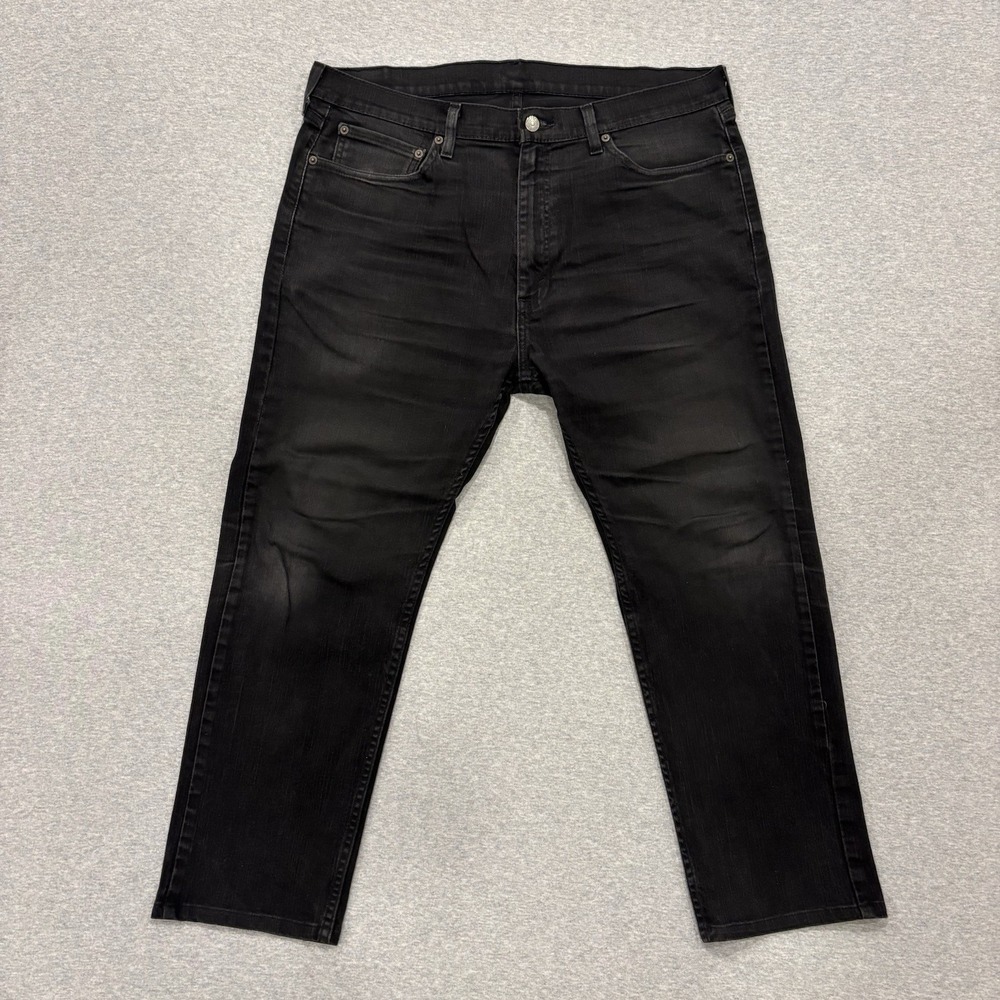 Levi's 505 Jeans Men's Size 38x30 (Fits 38x27) Black Straight Leg Denim Zip Fly